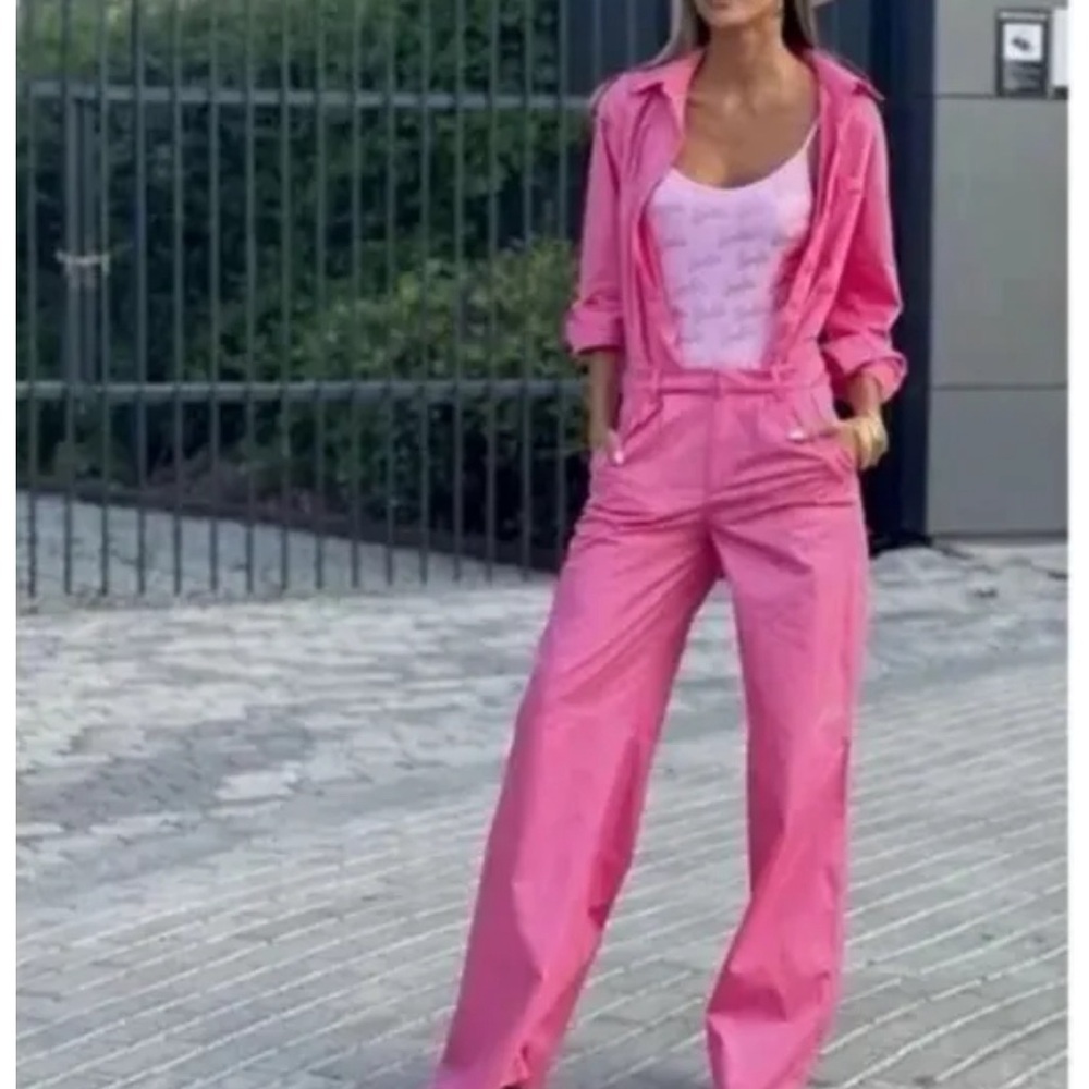 Zara BARBIE THE MOVIE Pink Jumpsuit Size Medium 7998/210/620